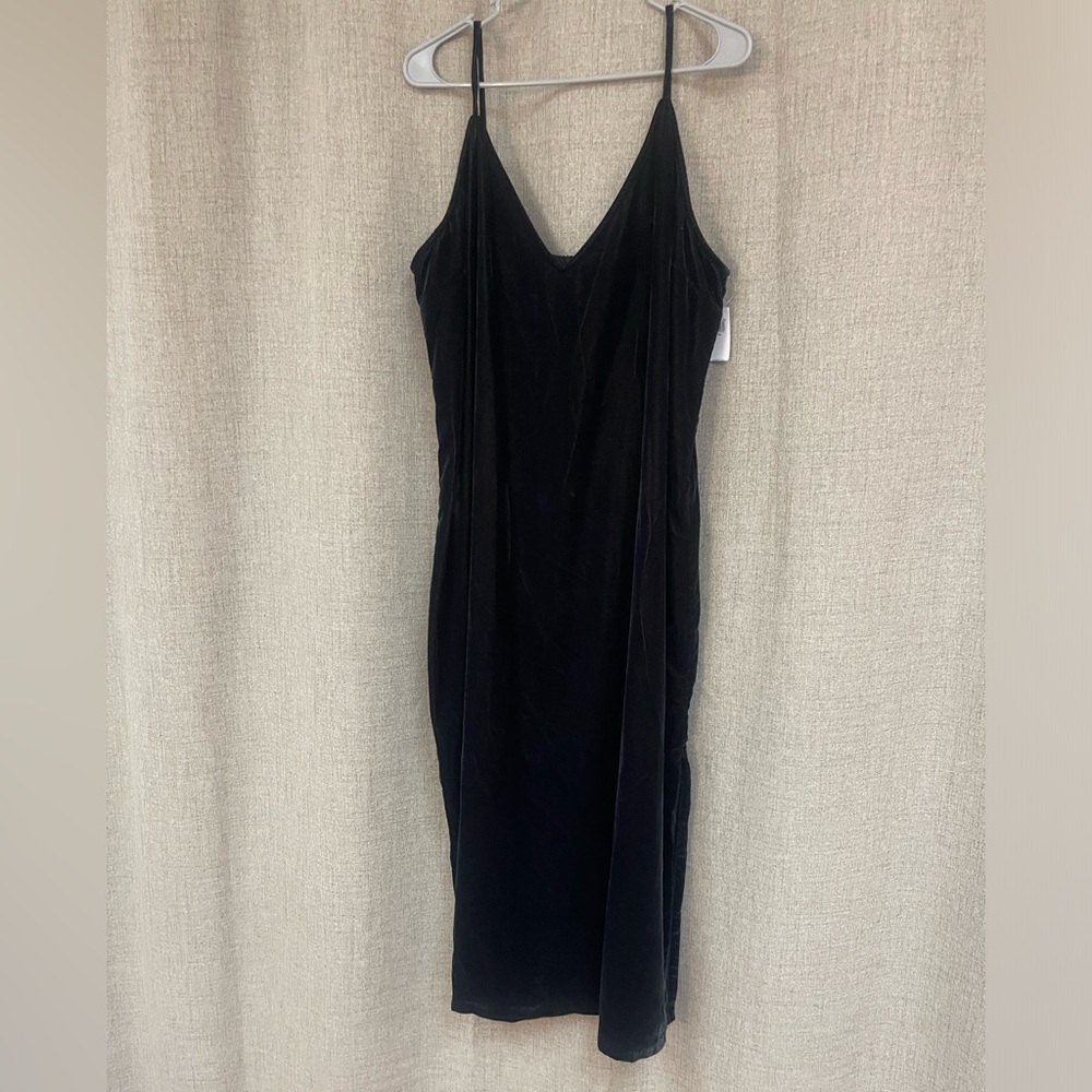 Old Navy black velvet tank dress